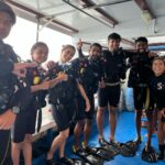 Ashika Ranganath Instagram - My first underwater dive 🤿 Did 10 metres deep & it was so so beautiful! One amazing life time experience.. I wouldn’t do it without these crazy bunch of people @rajeevgowda13 @palak_mehta18 @urjapatel_artistry @nithin_b2712 our beautiful instructor @ammyglory from certified padi divers @princessdivers . Thanks for the safe & amazing diving experience 🤘🏻 #notanad #phiphiisland #scubadiving #travel #waterbaby Pileh Lagoon - Phi Phi Islands