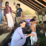 Ashika Ranganath Instagram - Being “Siri” in the sets of Avatarapurusha From helping our production Anna in cooking 🧑‍🍳 to watering the plants for our set boys 😜 P.s I was just posing 🙆🏻‍♀️
