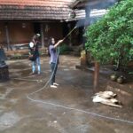 Ashika Ranganath Instagram - Being “Siri” in the sets of Avatarapurusha From helping our production Anna in cooking 🧑‍🍳 to watering the plants for our set boys 😜 P.s I was just posing 🙆🏻‍♀️