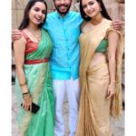 Ashika Ranganath Instagram - These 3 have been there for me whenever I cried, laughed and had the bestest times! Love you ♥️ @anusharanganath_instaofficial @rajeevgowda13 @janhvi_gowda #cousinswedding #family #siblings