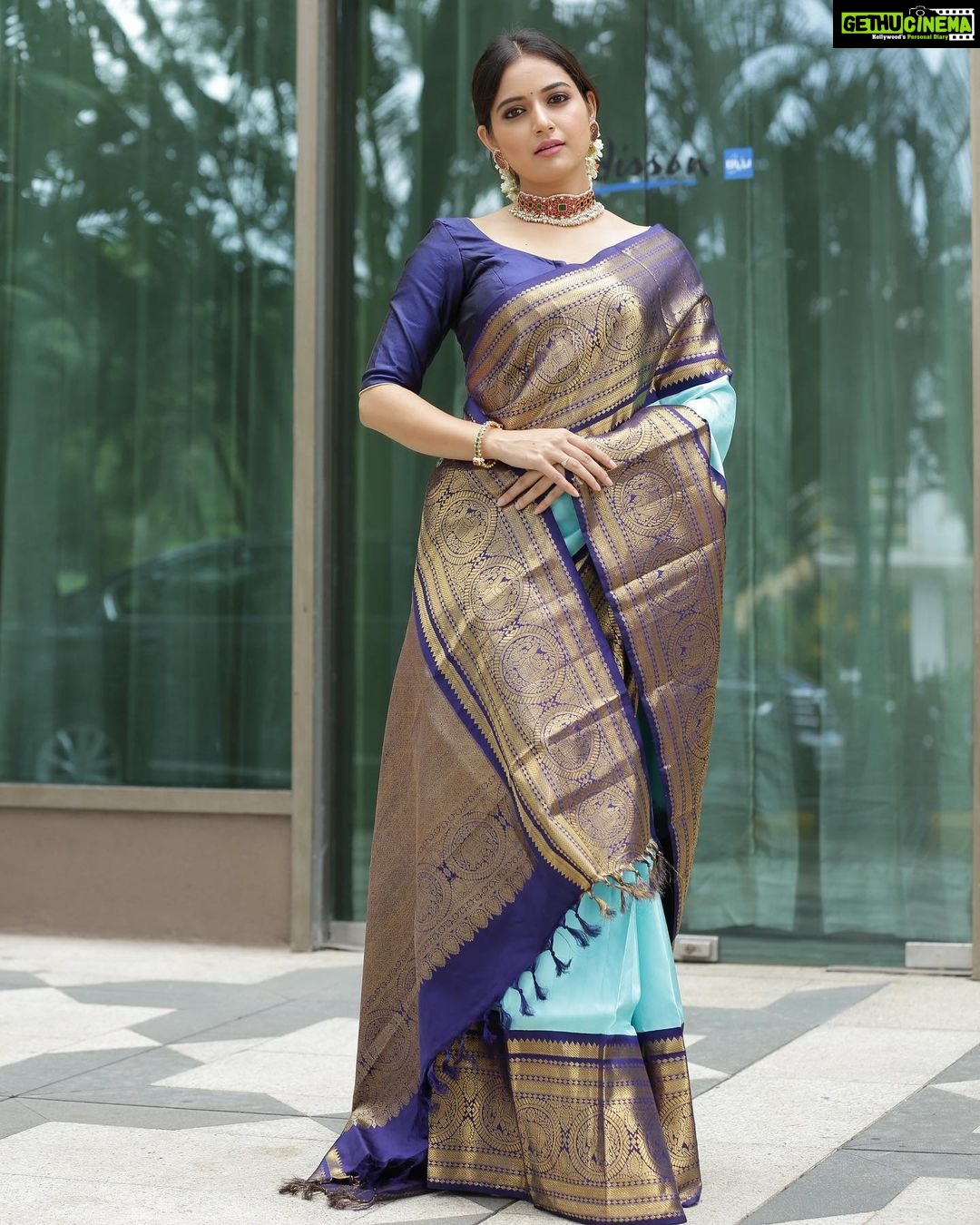 Ashika Ranganath Instagram - PC @photographer_ajay Styling @nisharakiran Saree @raashadesignhouse Jewellery @lotus_silver_jewellery MUA @shivugowda2011