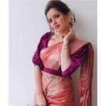 Ashika Ranganath Instagram - For the inauguration of @thejewelleryshow in bellary. Wearing this beautiful saree from @pashudh 🌸 blouse made by @shachinaheggar and those pretty earrings too♥️ Make up by @shivugowda2011 Hair by @kammarishivarajchary Assisted by Loki