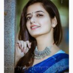 Ashika Ranganath Instagram - Favourite from the series ❤️ Thank you @raaghavphotography for these amazing pictures 😍 Silver choker by @studiobluefashions Raw silk ruffle sleeve blouse by @shravin_design_studio