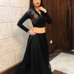 Ashika Ranganath Instagram - Crushing over this black n ocean green ombré skirt 🥰 How many of you liked it?? Top : @sheinofficial Skirt : @brundagowda1912 MUA : myself 🙈