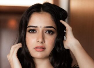 Ashika Ranganath Instagram - For today’s Trailer launch event ✨ Captured by @vasukikarkone Make up @urjapatel_artistry Hair @kammarishivarajchary Designing & Saree by @anyracouture #Raymo #traileroutnow #25thnovember Sheraton Grand Bangalore Hotel at Brigade Gateway