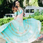 Ashika Ranganath Instagram - Twirl..twirl..twirl 💕 mandatory picture 🙆‍♀️ (Sorry for annoying with the same series) Styling and designing : @shachinaheggar PC : @photographer_ajay Hair : @gm6.bridalmakeup