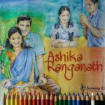 Ashika Ranganath Instagram - This is so awesome @creativebasu thanks a lot for this creative colourful sketch ❤️ I’m blessed to receive so much love 😍 #rajukannadamedium #kuttiandcuterole #releasingdec