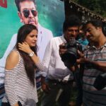 Ashika Ranganath Instagram - During #leader press meet ! I find myself very lucky n proud to have worked with such a superstar .. so much to learn from you sir 😍☺️#shivanna #massleader