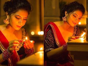 Ashwathy Warrier Instagram - Wishing you all a wonderful ,happy, safe and prosperous Diwali ✨💖💥💫#happydiwali #spreadinghappiness #spreadinglove #lightseverywhere #celebrations #lamps #festivemood #familytime #preciousmoments #lehenga #dolledup #traditional #ethnic