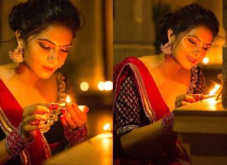Ashwathy Warrier Instagram - Wishing you all a wonderful ,happy, safe and prosperous Diwali ✨💖💥💫#happydiwali #spreadinghappiness #spreadinglove #lightseverywhere #celebrations #lamps #festivemood #familytime #preciousmoments #lehenga #dolledup #traditional #ethnic