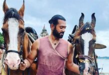 Ashwin Kakumanu Instagram - Sendhan and Semban. As part of Ponniyin Selvan, actors who came into contact with horses in scenes were sent for horseriding training by @madrastalkies . I learnt for a few weeks at the @madrasschoolof under the guidance of Alagesan master @alagesan.horse who quickly brought me into speed with their course. It was one part of my preparation since the character was involved in a horse chase scene with #vandhiyathevan as they escape from the #pazhavetturayar 's padaiveerargal/army . Ultimately the horse chase didnt make it into the film but it was so fun picking up a new skill! Thanks to Alagesan master and @madrasschoolof for giving the confidence to safely mount,ride and be around these beautiful horses. @lyca_productions #ponniyinselvan #ps1 #shootdiaries #actor #sendhanamudhan #sendhan #pookaaran #ashwinkakumanu #horseriding #horse #madrasschoolofequitation #equestrian