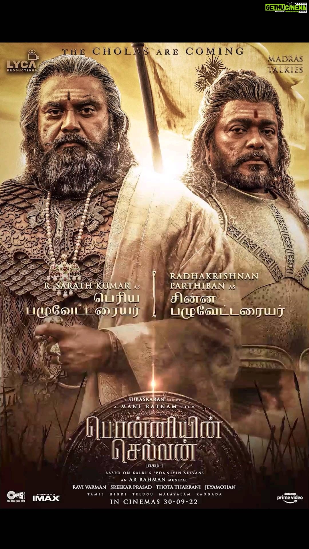 Ashwin Kakumanu Instagram - Meet the fearless protectors of Chola pride! Presenting @r_sarath_kumar Periya Pazhuvettarayar and @radhakrishnan_parthiban as Chinna Pazhuvettarayar! #PS1 #PonniyinSelvan #ManiRatnam @arrahman @madrastalkies @lyca_productions @tips @the_real_chiyaan @jayamravi_official @karthi_offl @aishwaryaraibachchan_arb @trishakrishnan @aishu__ @sobhitad | Prabhu | @actorjayaram_official @joinprakashraj | Jayachitra | @rahman_actor @iamvikramprabhu @ashwinkakumanu @lal_director @riyazkhan09 @mohanraman0304 @primevideoin @arjunchidambaram @babuantonyactorofficial @r_varman_ | Thota Tharrani | @sreekar.prasad | Jeyamohan #DivyaPrakashDubey #TanikellaBharani #ShankerRamakrishnan #Varadaraju | @siva_ananth @brinda_gopal @ekalakhani | Vikram Gaikwad | @kishandasjewellery @ny_vfxwaala @redchillies.color @vidhyasubramanian_art | Kumaravel | @gopiprasannaa @johnsoncinepro @ajayjohn2018 @aswinrao @theglassbox.publicity @gobeatroute