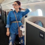 Avneet Kaur Instagram - Bye bye Japan 🇯🇵💙🥹 #JAL #JapanAirlines #StyledByMe Bsg & shades: @burberry Boots and belt: @louisvuitton Tokyo Haneda Airport