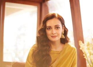 Dia Mirza Instagram - Sunday sunshine ✨☀️ Work mode in this beautiful @anavila_m outfit 🙏🏻 Jewellery by @mahesh_notandass Styled by @theiatekchandaney HMU @shraddhamishra8 Photos by @shivamguptaphotography #Sustainable #VocalForLocal #MadeInIndia