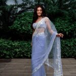 Divyansha Kaushik Instagram - 💜🔮🪁🍇🫐🌈🦄👾 Dainty saree @dilnazkarbhary Jewellery by @jatinmorjewels Shot by the nicest, @adrin_sequeira Styled by @jukalker Hair by my fav, @lawangtamang95 MUA, the lovely @jasmin.tuteja