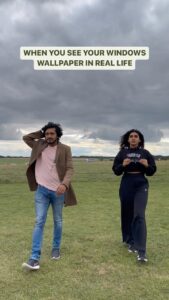 Dushara Vijayan Instagram - True celebrity moment 🪨

With the Rene herself @dushara_vijayan 

Cinematography by @georgesimon_m Cameron 
Friendship by @carthi_official 
.
.
.
.
.
#reelsindia #reels #dankmemes #desimemes #windowsxp #nostalgia #nostalgicmemes