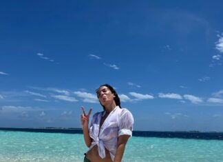 Elena Roxana Maria Fernandes Instagram - Island life. . . . 📸 @titanofthesea 👙 @seafollyaustralia Location: @kinanhotels #islandlife #maldives #sea #ocean #summervibes #summer #swim #leisure #travel #traveldiaries #shoot #maldivestravel #kinanhotels #hotbod #hotness #slay #bodypositivity #natural #body #skin #island #pose #ootd #outfitoftheday Maldives
