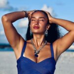 Elena Roxana Maria Fernandes Instagram - Salty hair and sun-kissed skin! 📸 @titanofthesea 💍 Umesh Jivnani #UmeshJivnani #salty #sunkissed #blue #sun #sea #sand #maldives #ocean #beach #beachday #traveldiaries #travel #travelandslay #shoot #natural #fun #seascape #black #body #bodypositivity #ootd #outfitoftheday #umeshjivnanijewels #umeshjivnaniluxuryjewels Maldives