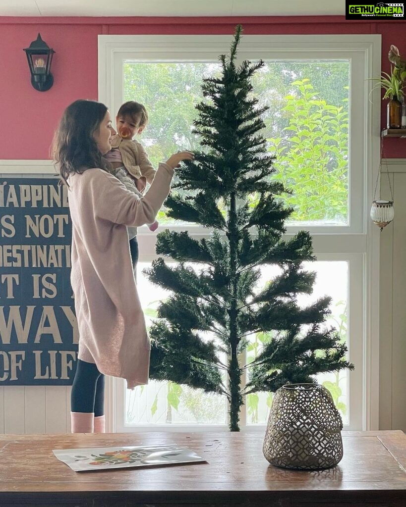 Evelyn Sharma Instagram - Tis the season 🧚‍♀✨ time to put up the Christmas tree 🎄 with my little puppet.. 🥰 What’s your favourite Xmas tradition? 💖 #Aussiexmas #christmas2022 #christmastree