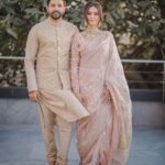 Farhan Akhtar Instagram - I do. @shibanidandekar ❤️ Thank you @sabyasachiofficial for giving my special day a unique golden touch like only you can. 😊❤️ Images - @sam_and_ekta 🙌🏽😊