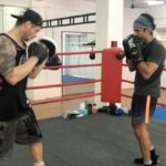 Farhan Akhtar Instagram - Let’s start at the very beginning .. Throwback to March 2019 and still early days of training in the ring with @drewnealpt who pointed out that I’m still not relaxed in the shoulders and still not moving my feet to good effect.. I’m actually just trying to not sit down between sets (didn’t tell Drew that though 😬) .. Work in progress with progress being the work 👊🏽 .. #ToofaanUthega #21stMay