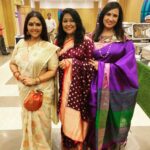 Fathima Babu Instagram - With Shobana & Sandhya my seniors in Doordarshan. Saree by @masha_sarees. Blouse by @_barnali_fashion_