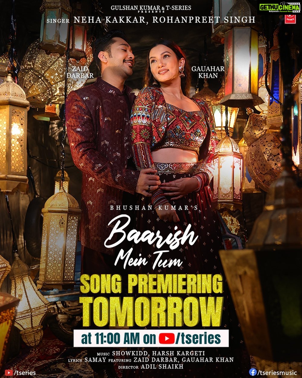 Gauahar Khan Instagram - Super excited to bring to you this cutest love story that will warm your hearts! Can’t wait for you all to watch it . #BaarishMeinTum premieres tomorrow at 11 AM. Stay tuned. #tseries @tseries.official #BhushanKumar @nehakakkar @rohanpreetsingh @zaid_darbar @showkidd.music @samayofficial_ @adil_choreographer @maneeshbhattofficial @sarkarroman @shakeandcut_post #featherfeetentertainment @bharatgoelmusic @harshkrgeti @appusworld @mansi.si Mumbai, Maharashtra