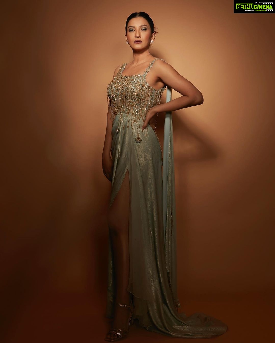 Gauahar Khan Instagram - Me 🤎 Host of the first ever @ottplayapp awards ! Wore : @niveditasaboocouture Earring : @seternals.krishasheth Stylist : @devs213 Assisted by @krutikaa_sharma Hair : @savitanalwade 📸 : @shivamguptaphotography Mumbai, Maharashtra