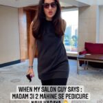 Gauahar Khan Instagram - Story of my life .. 🙋🏻‍♀️ Hahah All shoot and no Self care time . #truestory When was your last pedicure or massage ???? #Comment #funny #trending #reelitfeelit 🦶💅😬