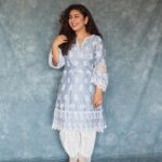 Geetika Mehandru Instagram - Wearing powder blue my hue of joy🤍 . . Outfit: @shopmulmul Stylist: @anamikajain__ Jewellery: @aquamarine_jewellery Juttis: @paioshoes Photography: @harshd_photography #geetikamehandru Mumbai, Maharashtra