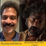 Guru Somasundaram Instagram - Aaranyakaandam is my first film and my most favorite too. It was released in the year 2010 directed by Theyagarajan kumararaja produced by capital films S.P. B.Charan, Music by Yuvan Shankar Raja and cinematography by P.S. Vinodh. Character name is kaalayan Kaalayan and his son kodukkapuli become a hilarious combo. Still fondly remember by audience with the kriicchh sound of me calling "kodukkapulieeeeee.." Thanks to all. @spbcharan @thiagarajankumararajauniverse @itsyuvan #yesyesitsme #aaranyakaandam #capitalfilms