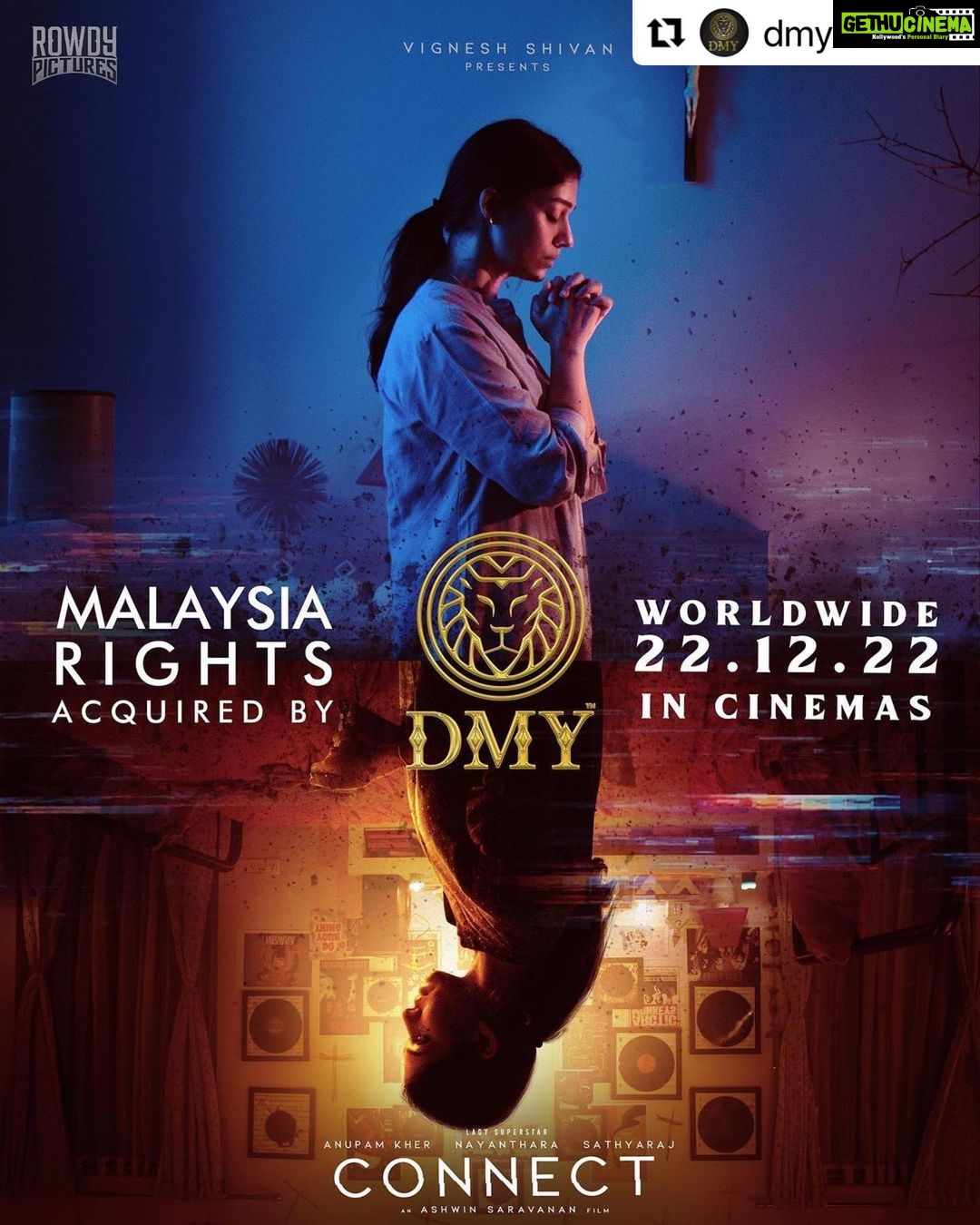Haniya Nafisa Instagram - #Repost @dmycreation γ»γ»γ» #Connect Malaysia Theatrical rights acquired by #DMY ποΈ Get ready to experience a Tamil film without Intermission for the first time. Releasing on 22.12.2022 π₯ @wikkiofficial #Nayanthara @anupampkher @ashwin.saravanan @therowdypictures #DMY #DMY2022 #DMYConnect