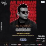 Haricharan Instagram - Excited to perform with AR Rahman Sir, for the very first time ever, at the Etihad Arena on the 29th October at Yas Island, Abu Dhabi. Join us! Get your tickets now at https://linktr.ee/arrahmantickets @iifa @yasisland @visitabudhabi @abudhabievents @etihadarena.ae @kadakfm @khaleejtimes @dctabudhabi @btosproductions #RAHMANIA #RAHMANLIVE #ARR #YASISLAND #INABUDHABI