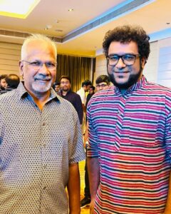 Haricharan Instagram - With the Iconic Film Maker #Maniratnam Sir 
Have always been a Mad Fan of yours. 
His Movies have also Churned such Great music for all of us over so many Decades. 

Can’t wait for PS2 sir!