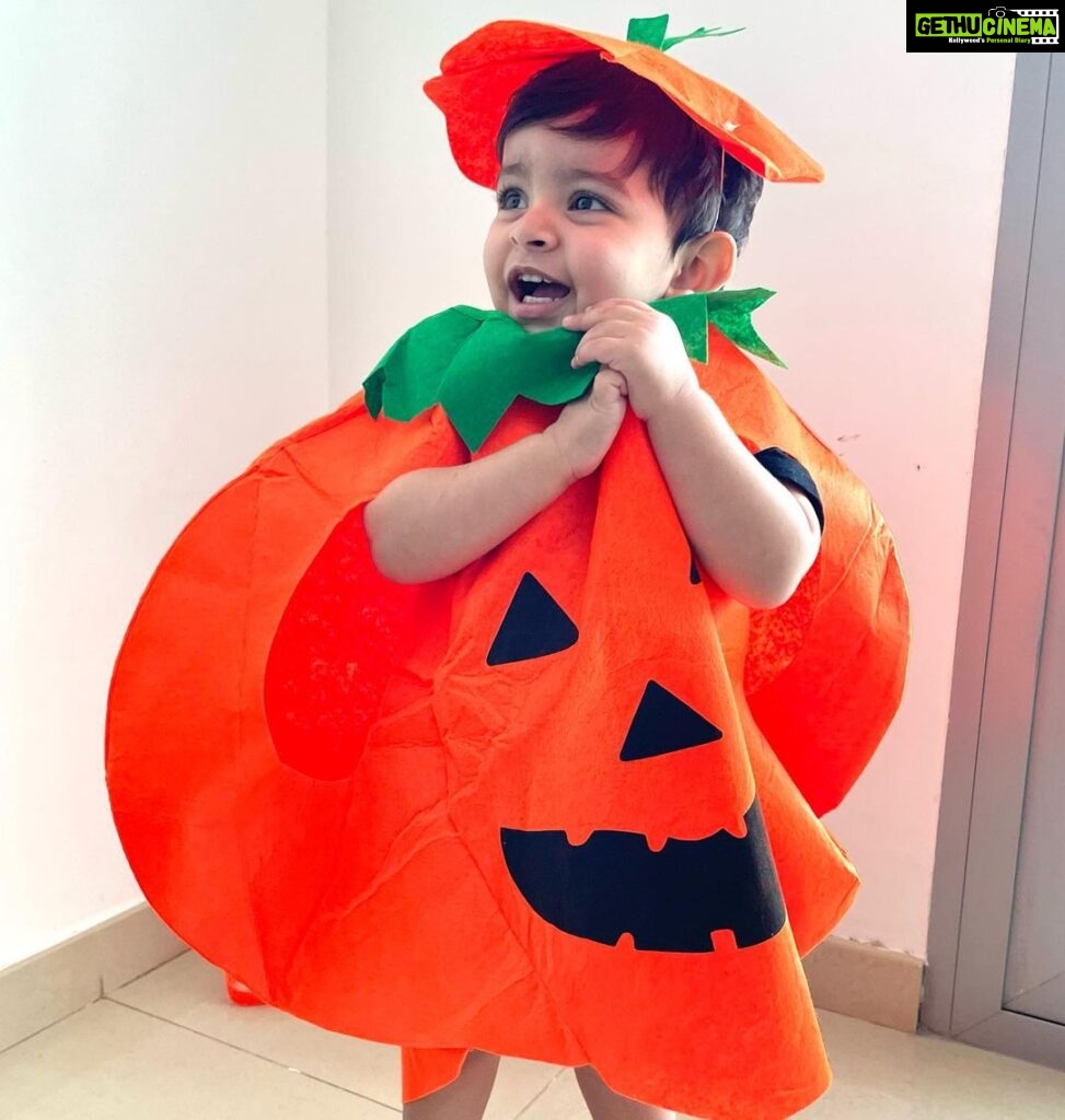 Ishaara Nair Instagram - Happy Halloween Guys ❤🤗 this guy is a Halloween guy for sure. The only stuff we watches on tv are cartoons related to Halloween 🤣🤣❤ we couldn’t wait for this day to come so that we could dress him up. His happiness is seen on his face 🤣🤣👻