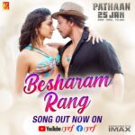 John Abraham Instagram - The new song of Pathaan is yours now #BesharamRang… watch it now! Celebrate #Pathaan with #YRF50 only at a big screen near you on 25th January, 2023. Releasing in Hindi, Tamil and Telugu. @iamsrk | @deepikapadukone | #SiddharthAnand | @yrf | @VishalDadlani | @shekharravjiani | @shilparao | @caralisamonteiro | @kumaarofficial | @vaibhavi.merchant