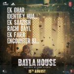 John Abraham Instagram - Aur iss encounter se shuru hua #BatlaHouse investigation. Watch the truth unfold in #BatlaHouseTrailerOn10thJuly. #BatlaHouse @mrunalofficial2016 @nikkhiladvani @writish1 @tseries @its_bhushankumar @emmayentertainment @onlyemmay @madhubhojwani @johnabrahament @bakemycakefilms @divyakhoslakumar #KrishanKumar @sandeep_leyzell @shobhnayadav