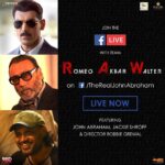 John Abraham Instagram – Welcome to the thrilling world of Spy with #RAW. Have any questions for me, @apnabhidu or Robbie? Ask now!
Join the live: https://www.facebook.com/TheRealJohnAbraham/videos/357905714827629/

@imouniroy @sikandarkher @RomeoAkbarWalter @viacom18motionpictures @kytaproductions @vafilmcompany @redice_films #AjitAndhare @vanessabwalia @ajay_kapoor_ #DheerajWadhwan @timesmusichub @gaana.official