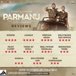 John Abraham Instagram - Regrann from @johnabrahament - #Parmanu receives star-studded response from all & is being lauded as a must watch film. Book tickets NOW to watch this thrilling drama at a theatre near you! Link in bio! @thejohnabraham @dianapenty @boman_irani @kytaproductions @zeestudiosofficial @poojafilms @deepshikhadeshmukh - #regrann