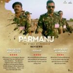 John Abraham Instagram - Regrann from @johnabrahament - A breathtaking story on the secret mission that brought us ultimate military supremacy. #Parmanu in cinemas now. Book tickets now. Link in bio! @thejohnabraham @dianapenty @boman_irani @kytaproductions @zeestudiosofficial @poojafilms @deepshikhadeshmukh - #regrann