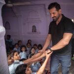 John Abraham Instagram - #tbt when we took a break between sets to spend time with these lovely kids in Rajasthan! . . . . . #johnabraham #ja #jaentertainment #education #children #school #rajasthan