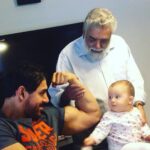 John Abraham Instagram - 👶🏽: Is his bicep bigger than my head? 😯 #throwbacktobigarmdays . . . . #johnabraham #ja #jaentertainment #fitness #lifting #neice #family #workout #strong