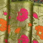 Joy Crizildaa Instagram - Kalamkari jute silk sarees ❤️ with beautiful Meena Kari contrast border To place an order Kindly DM ! ❤️ Disclaimer : color may appear slightly different due to photography No exchange or return Unpacking video must for any sort of damage complaints Threads here and there, missing threads,colour smudges are not considered as damage as they are the result in hand woven sarees.