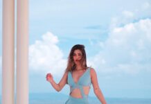 Karishma Sharma Instagram - The beach is calling & I must gooo. . .Outfit: @babitamalkani @viralmantra Earrings: @valliyan Styled by: @simran_kabra Assisted by: @nehasarkar430 Luwih Bali