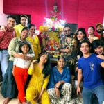 Karishma Sharma Instagram - Getting together and celebrating has never been my thing but this year I decided to call all my close friends for Ganpati and it was a delight. I’m so happy all my lovelies showed up and we had a evening filled with laughter, joy, food and acting 🤣 some of us tried OK 😂 Happy Ganesh Chaturthi 🙏✨💫
