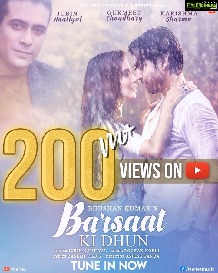 Karishma Sharma Instagram - It's overwhelming to see so much love for #BarsaatKiDhun that has made the track hit an astounding milestone of 200M views on YouTube. Tune in now. #tseries @tseries.official #BhushanKumar @guruchoudhary @Karishmasharma22 @jubin_nautiyal @therashmivirag @rochakkohli @ashishforfilms @adityadevmusic