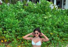 Karishma Sharma Instagram - She sells seashells by the seashore 💚🎄🍀 Swimwear @papaayaswimwear