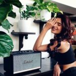 Karishma Sharma Instagram - "Rock and roll music, if you like it, if you feel it, you can't help but move to it. That's what happens to me when I’m with my Marshall,I can't help it.'" Buy now - https://www.marshallheadphones.com/in/en/ #marshallheadphones #StanmoreII #MarshallSpeakers #bluetooth #LuxuryPersonified #sponsored @marshallheadphones Shot by @abeemanyousee