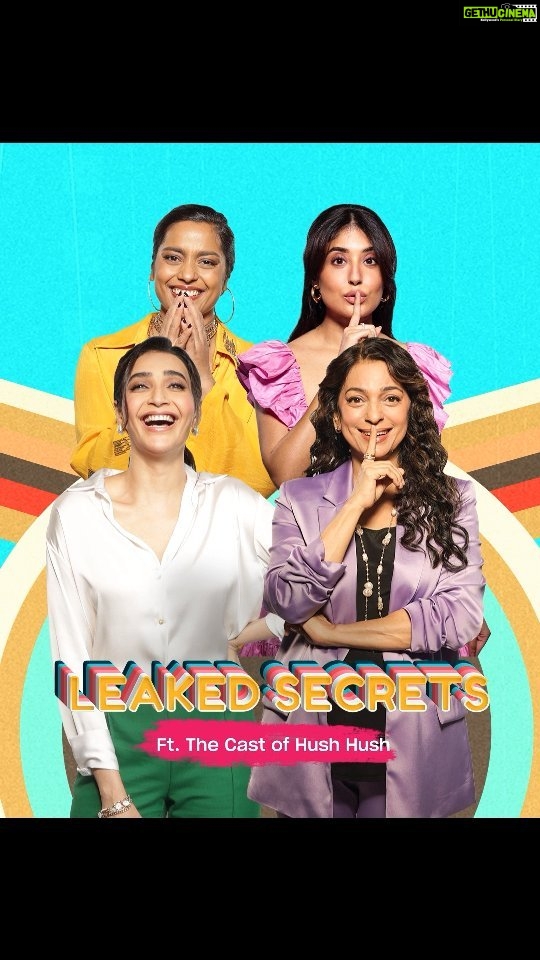 Karishma Tanna Instagram - the only secrets they’ll ever reveal👆 #HushHushOnPrime, watch now! @abundantiaent @iamjuhichawla @sakpataudi @shahanagoswami @kkamra @ayesha.jhulka @ivikramix @tanuja__chandra @kopious1 @butterflyofdream @shikhaarif.sharma @juhic3 @bash.mehta