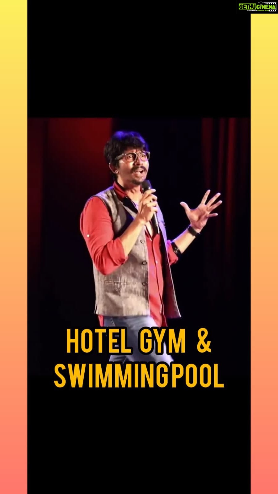 Karthik Kumar Instagram - Hotel gym & swimming pool! My favourite thing about Touring is Hotel stays❤️. This was #SecondDecoction 2016, my second #standupcomedy special after #Pokeme 2015, and before #BloodChutney 2018 and now touring with #aansplaining 2022❤️. Come & catch me Live! Tickets in Bio #swimmingpool #gym #hotel #middleclasslife